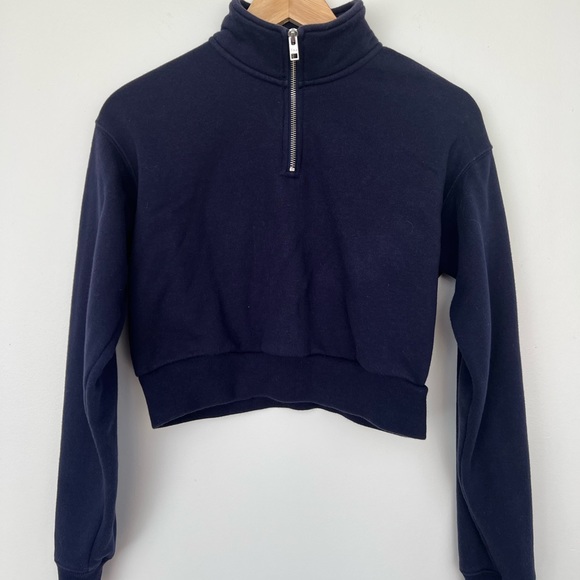 Aritzia 1/4 Zip Cropped Sweatshirt size XS - Picture 2 of 9
